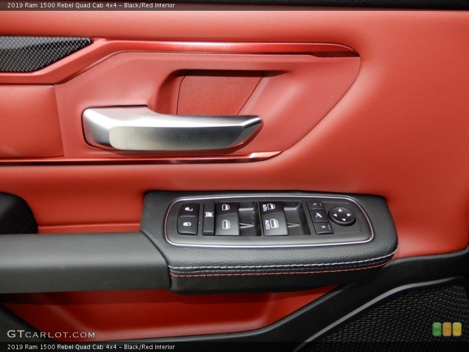 Black/Red Interior Door Panel for the 2019 Ram 1500 Rebel Quad Cab 4x4 #130407734