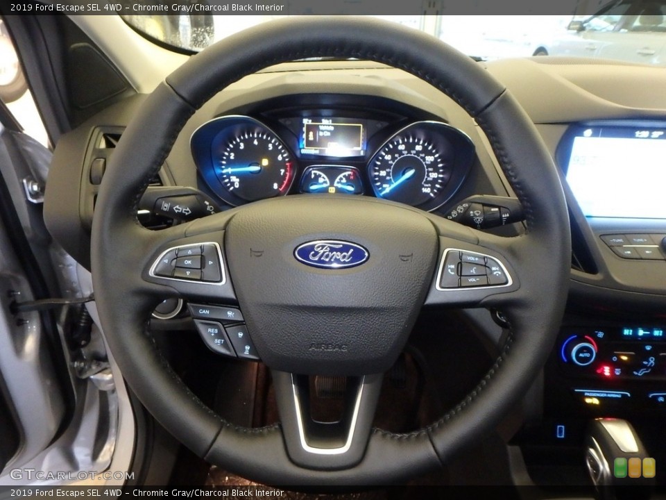 Chromite Gray/Charcoal Black Interior Steering Wheel for the 2019 Ford Escape SEL 4WD #130417469
