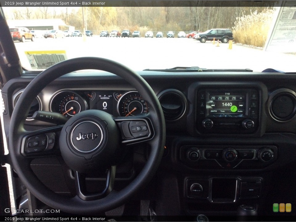 Black Interior Dashboard for the 2019 Jeep Wrangler Unlimited Sport 4x4 #130441762