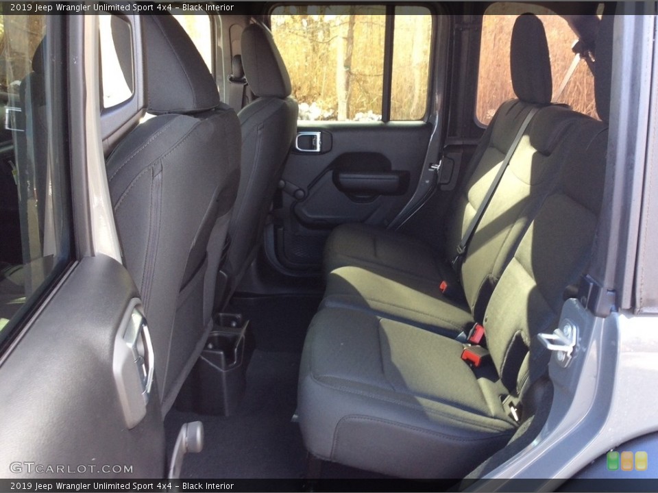 Black Interior Rear Seat for the 2019 Jeep Wrangler Unlimited Sport 4x4 #130441822