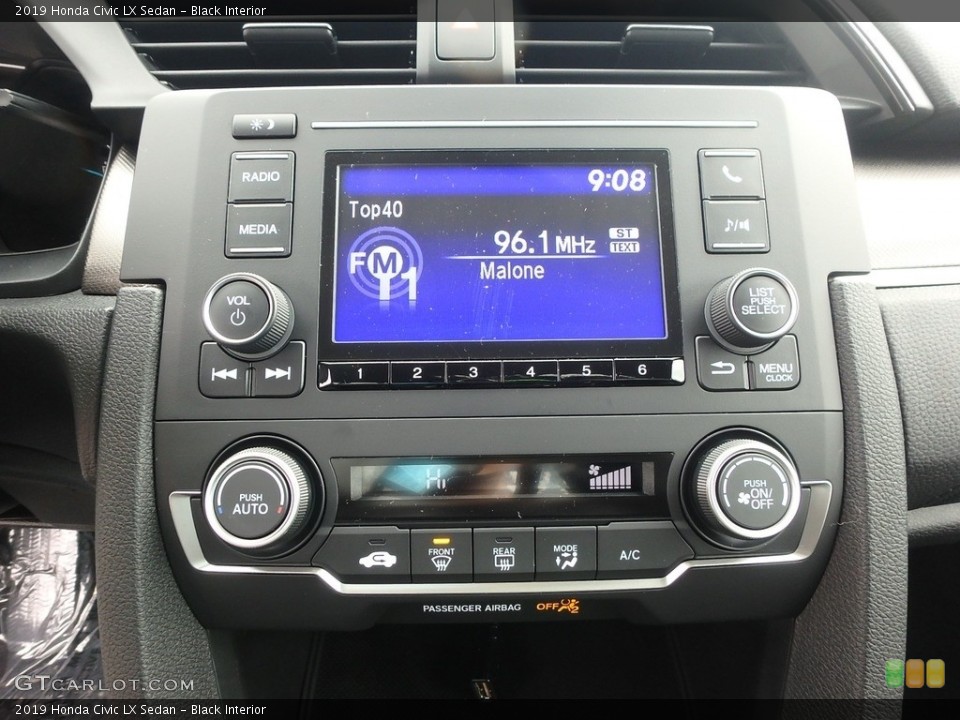 Black Interior Controls for the 2019 Honda Civic LX Sedan #130443187