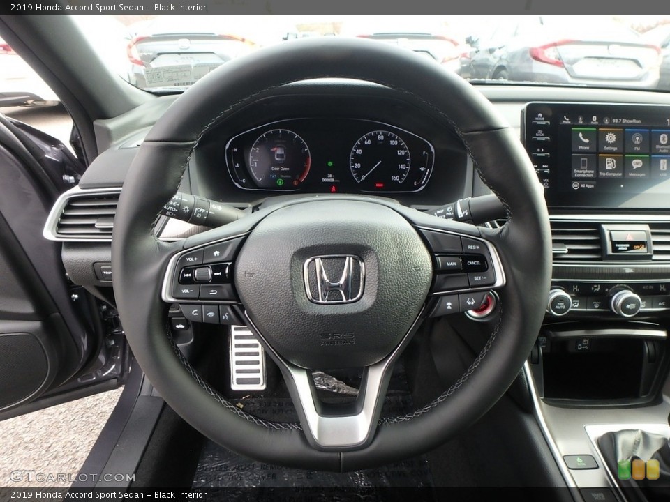 Black Interior Steering Wheel for the 2019 Honda Accord Sport Sedan #130443823