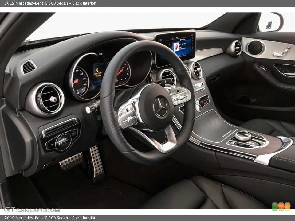Black Interior Dashboard for the 2019 Mercedes-Benz C 300 Sedan #130444468