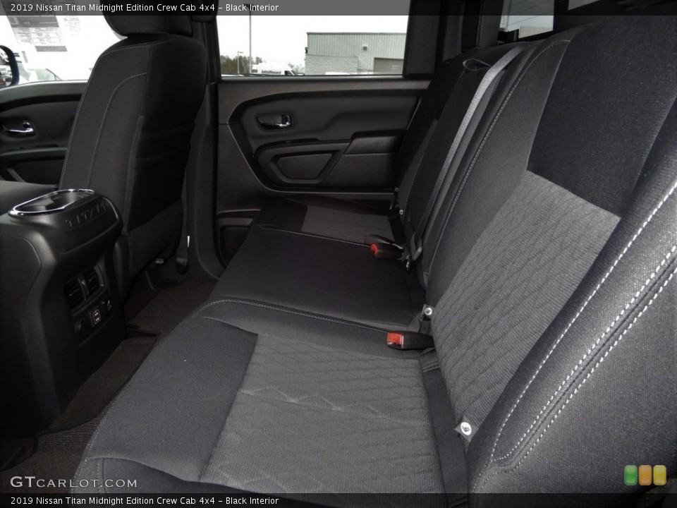 Black Interior Rear Seat for the 2019 Nissan Titan Midnight Edition Crew Cab 4x4 #130448558