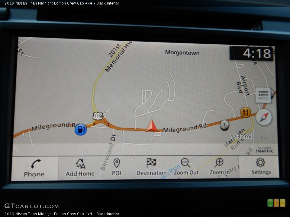 Black Interior Navigation for the 2019 Nissan Titan Midnight Edition Crew Cab 4x4 #130448711