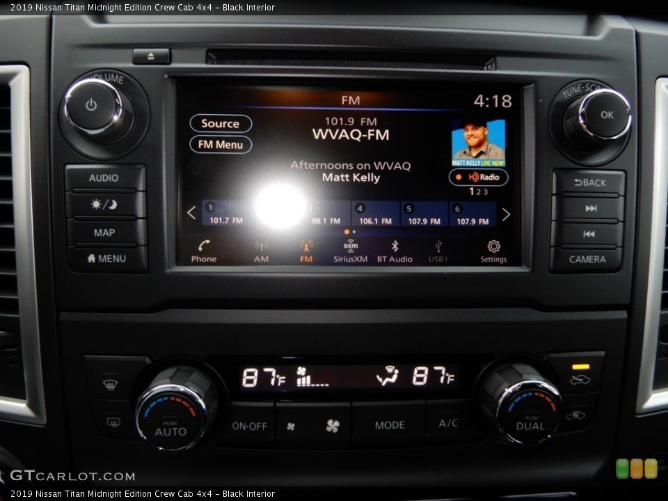 Black Interior Controls for the 2019 Nissan Titan Midnight Edition Crew Cab 4x4 #130448756