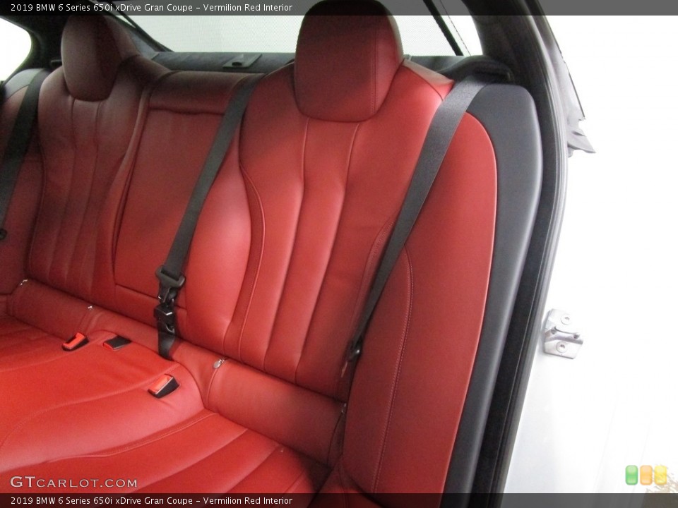 Vermilion Red Interior Rear Seat for the 2019 BMW 6 Series 650i xDrive Gran Coupe #130453064