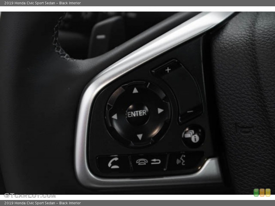 Black Interior Steering Wheel for the 2019 Honda Civic Sport Sedan #130458935