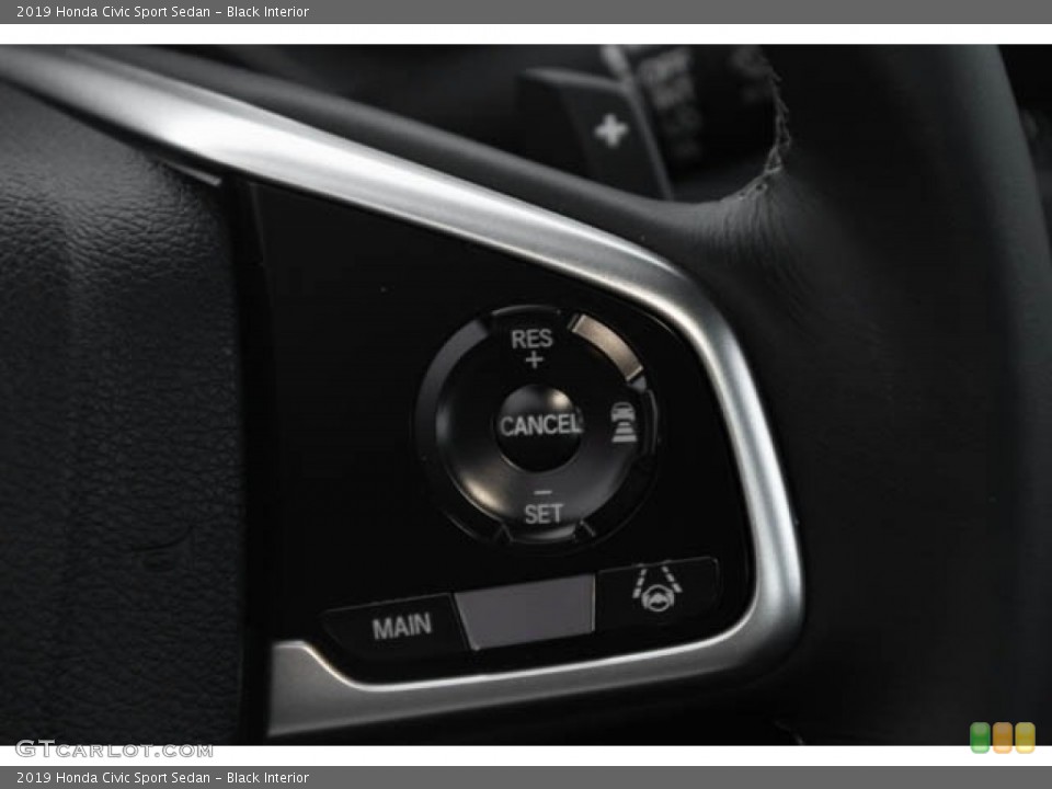 Black Interior Steering Wheel for the 2019 Honda Civic Sport Sedan #130458946