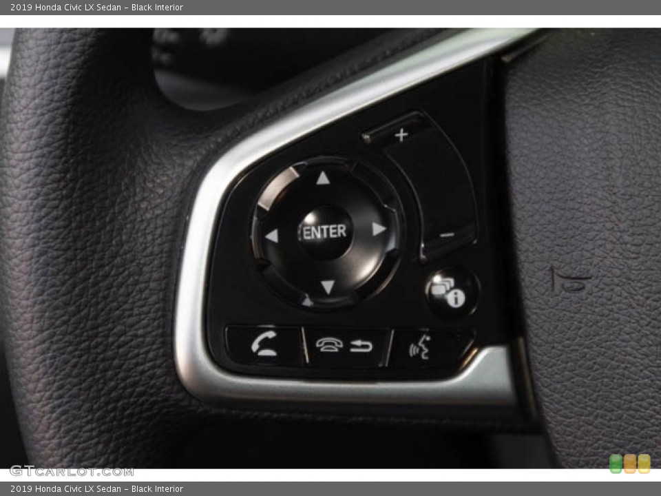 Black Interior Steering Wheel for the 2019 Honda Civic LX Sedan #130460642