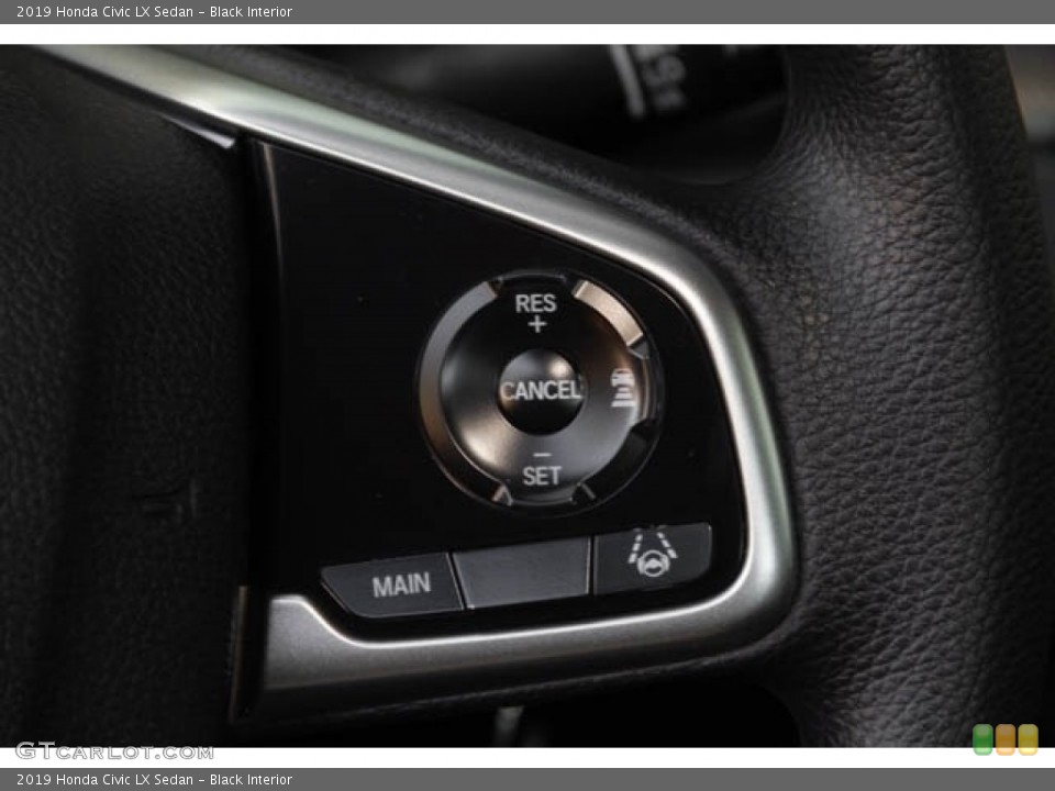 Black Interior Steering Wheel for the 2019 Honda Civic LX Sedan #130460654