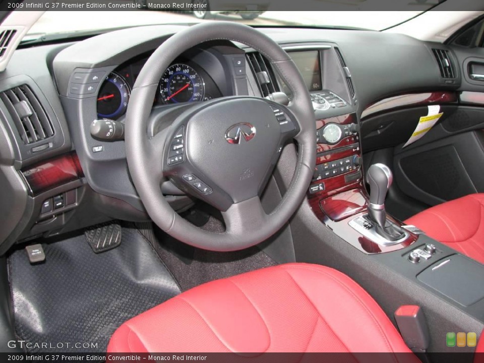 Monaco Red Interior Dashboard for the 2009 Infiniti G 37 Premier Edition Convertible #13046470