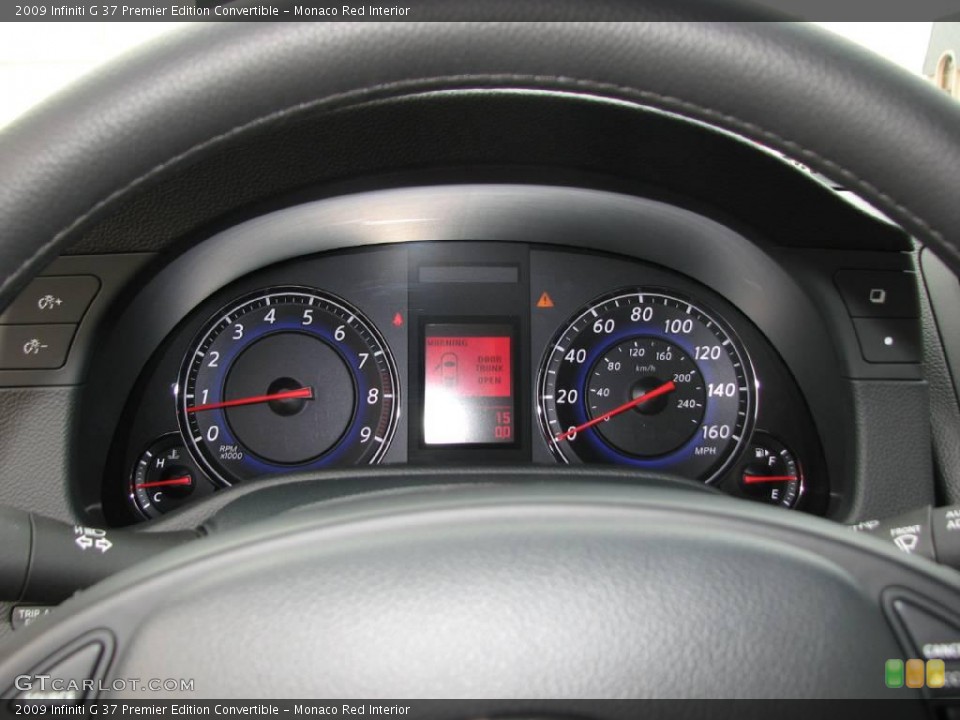 Monaco Red Interior Gauges for the 2009 Infiniti G 37 Premier Edition Convertible #13046480