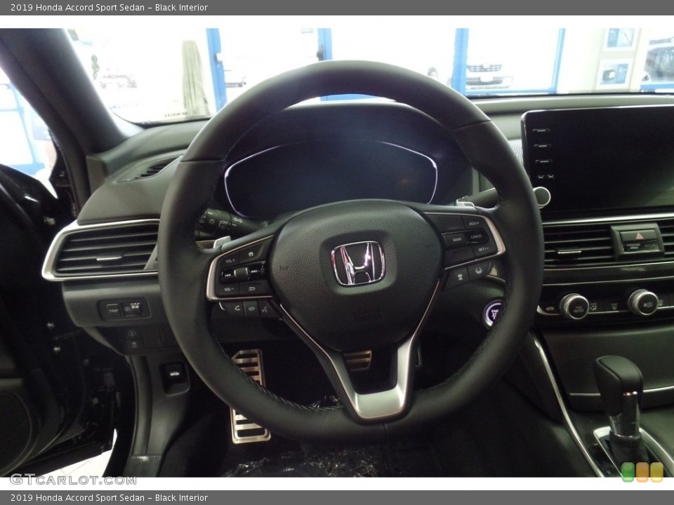 Black Interior Steering Wheel for the 2019 Honda Accord Sport Sedan #130470743