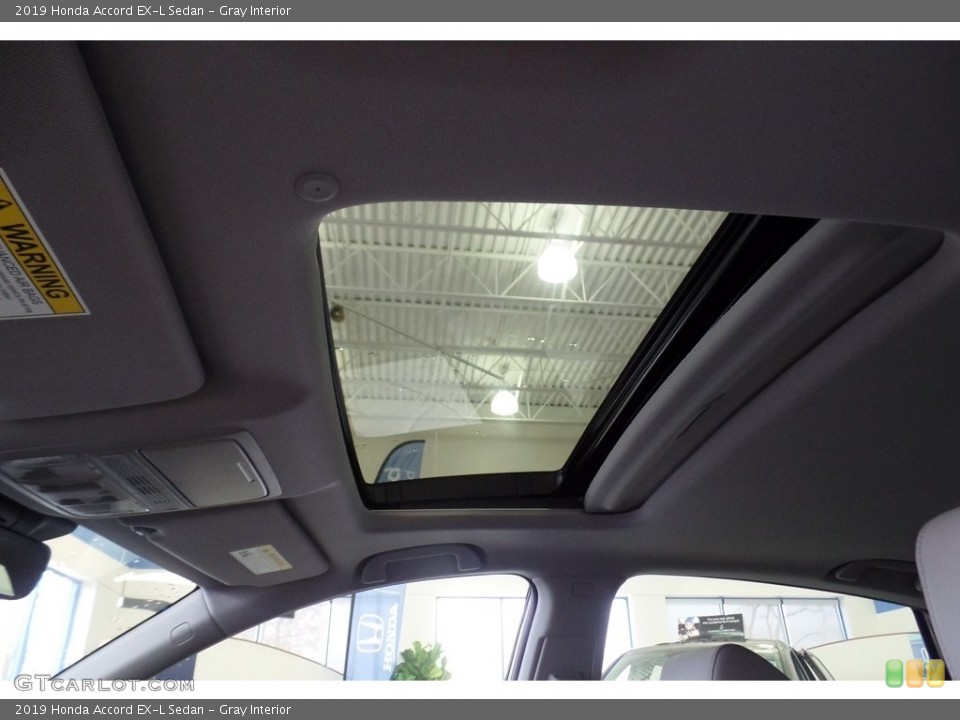 Gray Interior Sunroof for the 2019 Honda Accord EX-L Sedan #130471376