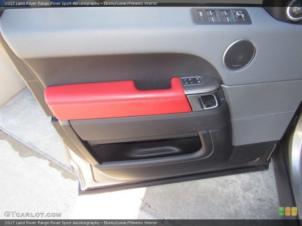 Ebony/Lunar/Pimento Interior Door Panel for the 2017 Land Rover Range Rover Sport Autobiography #130479260