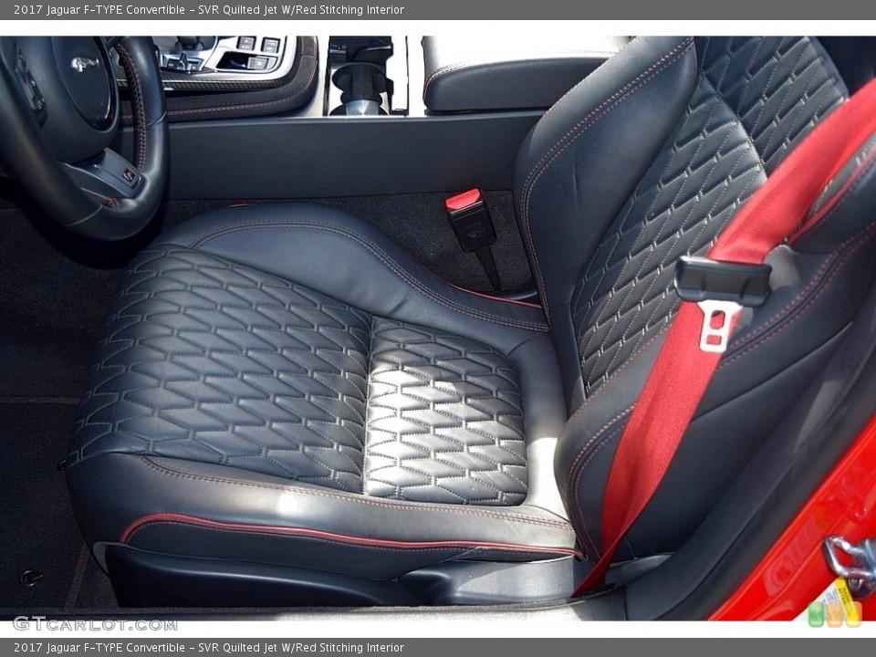 SVR Quilted Jet W/Red Stitching Interior Front Seat for the 2017 Jaguar F-TYPE Convertible #130484589