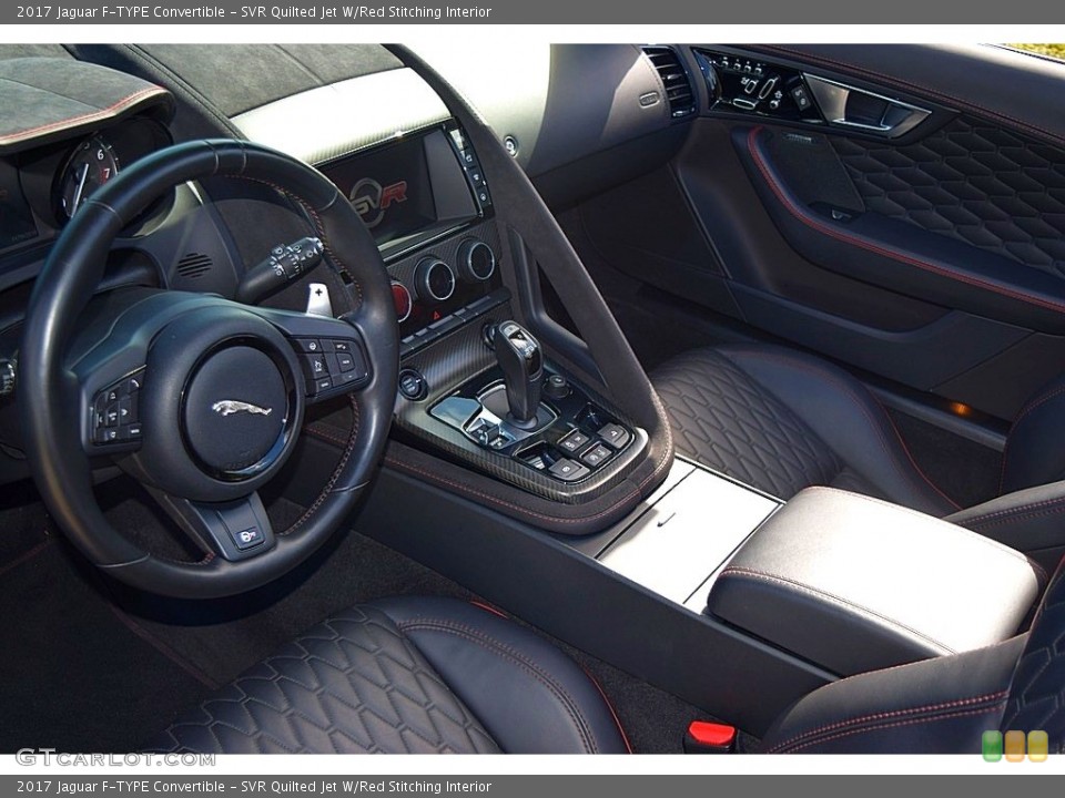 SVR Quilted Jet W/Red Stitching Interior Front Seat for the 2017 Jaguar F-TYPE Convertible #130484666