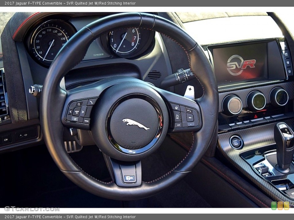 SVR Quilted Jet W/Red Stitching Interior Steering Wheel for the 2017 Jaguar F-TYPE Convertible #130484723