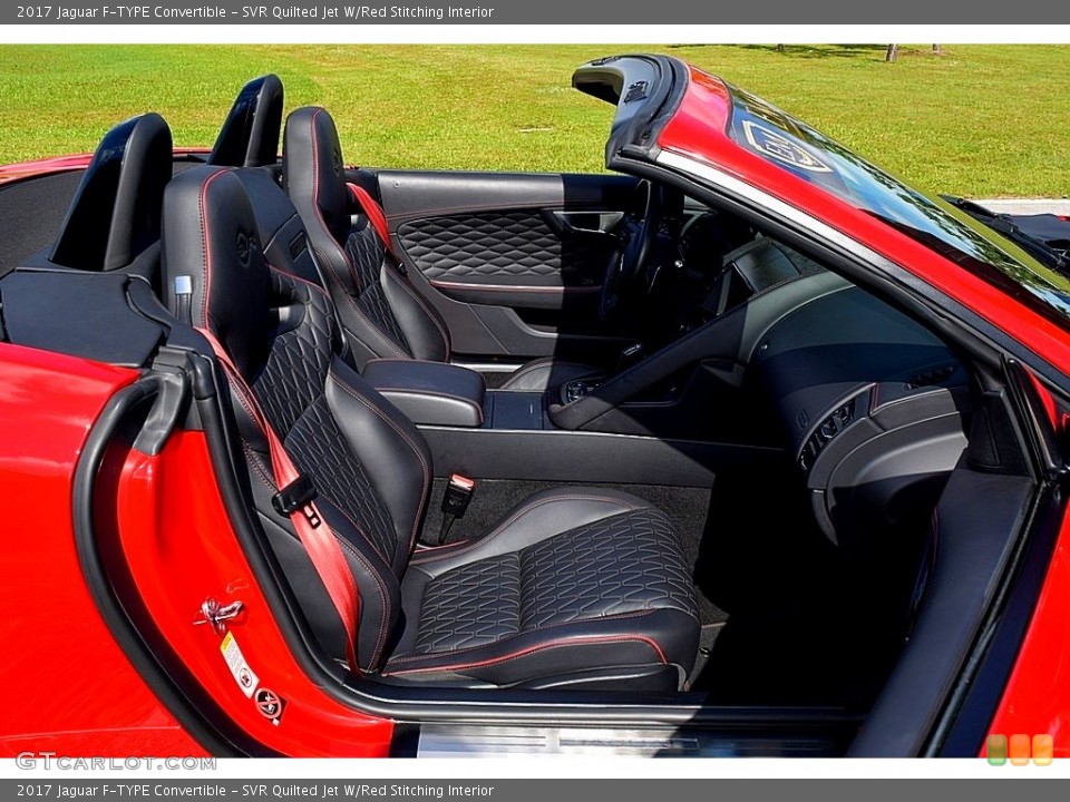 SVR Quilted Jet W/Red Stitching Interior Front Seat for the 2017 Jaguar F-TYPE Convertible #130484885