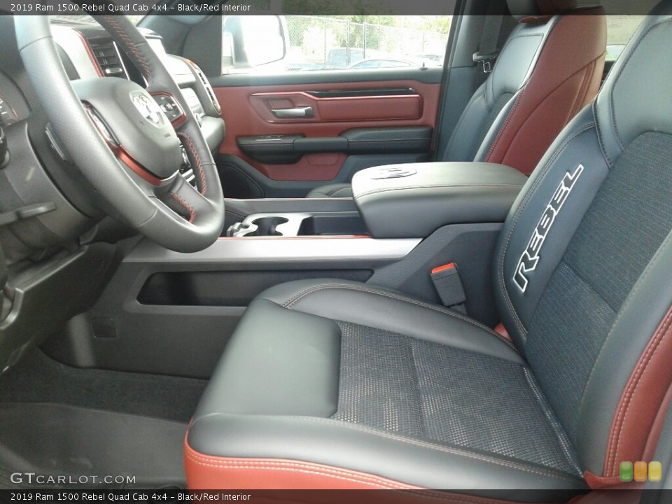 Black/Red Interior Front Seat for the 2019 Ram 1500 Rebel Quad Cab 4x4 #130499036