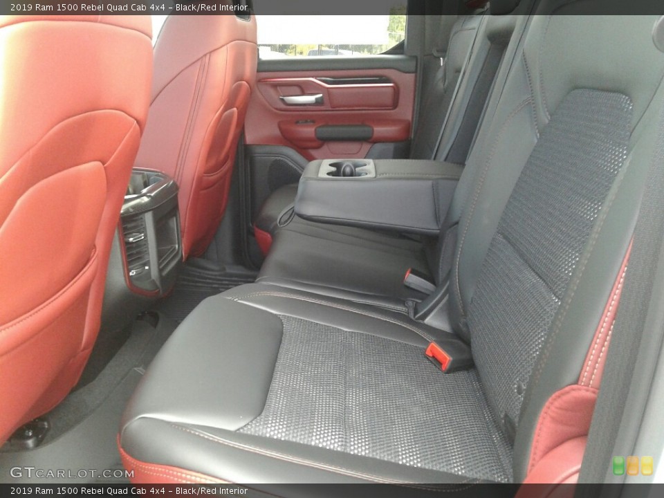 Black/Red Interior Rear Seat for the 2019 Ram 1500 Rebel Quad Cab 4x4 #130499060