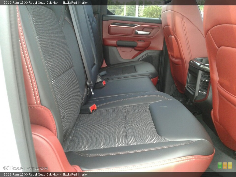 Black/Red Interior Rear Seat for the 2019 Ram 1500 Rebel Quad Cab 4x4 #130499096