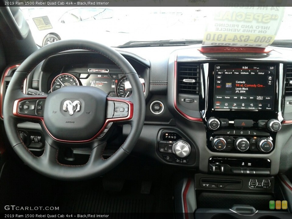 Black/Red Interior Dashboard for the 2019 Ram 1500 Rebel Quad Cab 4x4 #130499159