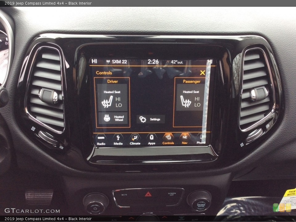 Black Interior Controls for the 2019 Jeep Compass Limited 4x4 #130510535