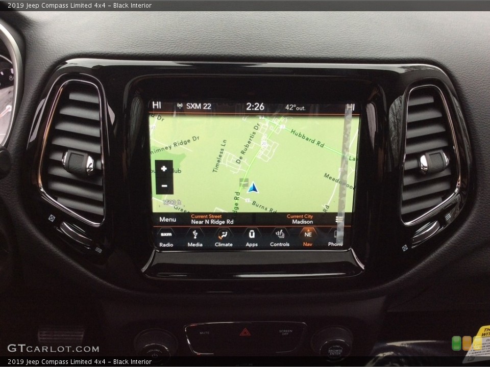 Black Interior Navigation for the 2019 Jeep Compass Limited 4x4 #130510559