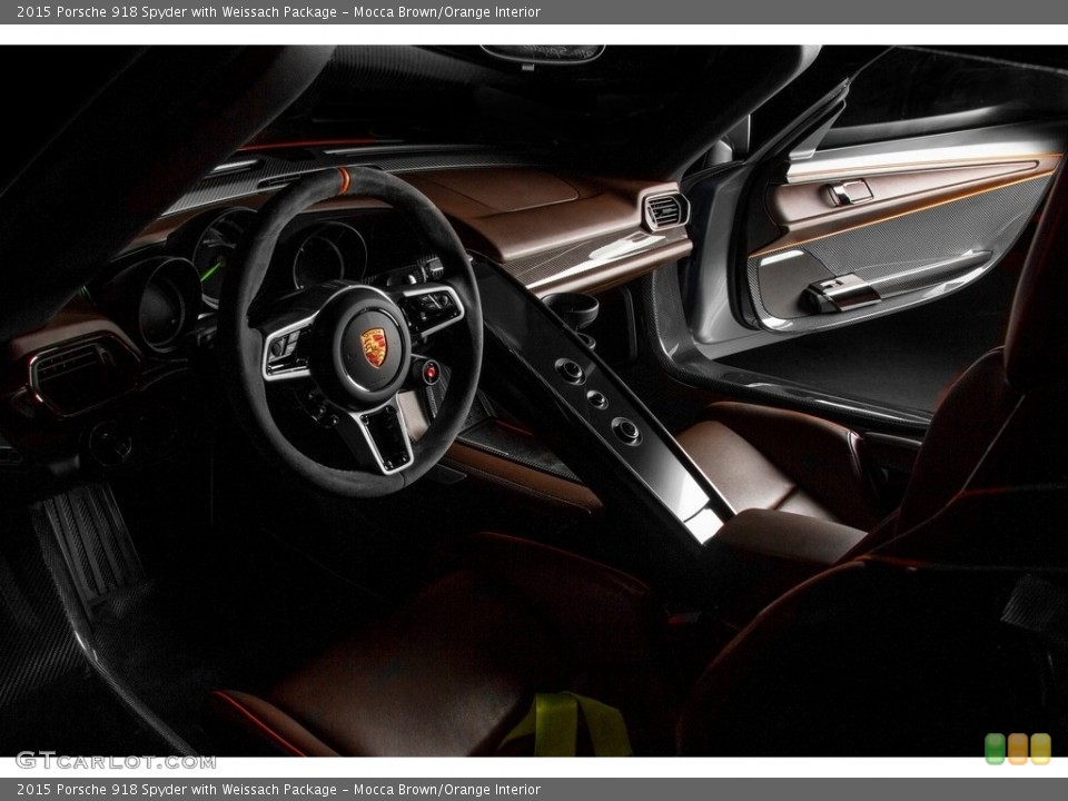 Mocca Brown/Orange Interior Photo for the 2015 Porsche 918 Spyder with Weissach Package #130514972