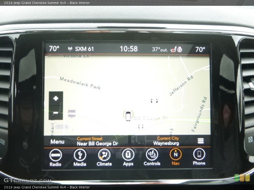 Black Interior Navigation for the 2019 Jeep Grand Cherokee Summit 4x4 #130526044