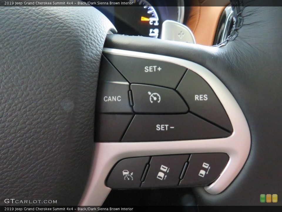 Black/Dark Sienna Brown Interior Steering Wheel for the 2019 Jeep Grand Cherokee Summit 4x4 #130530562