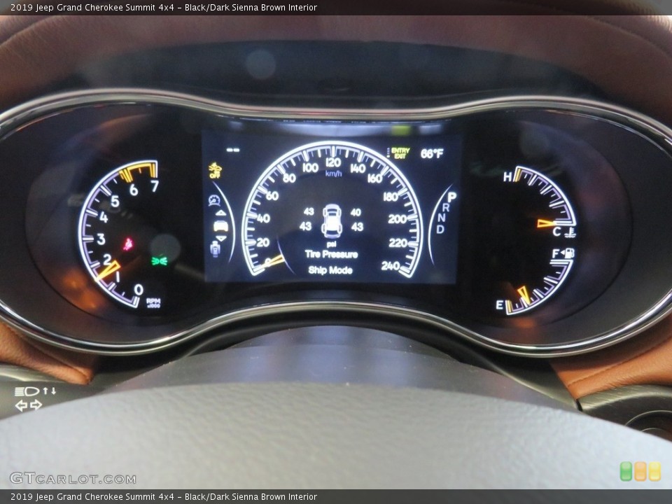 Black/Dark Sienna Brown Interior Gauges for the 2019 Jeep Grand Cherokee Summit 4x4 #130530586