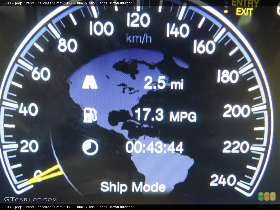 Black/Dark Sienna Brown Interior Gauges for the 2019 Jeep Grand Cherokee Summit 4x4 #130530610