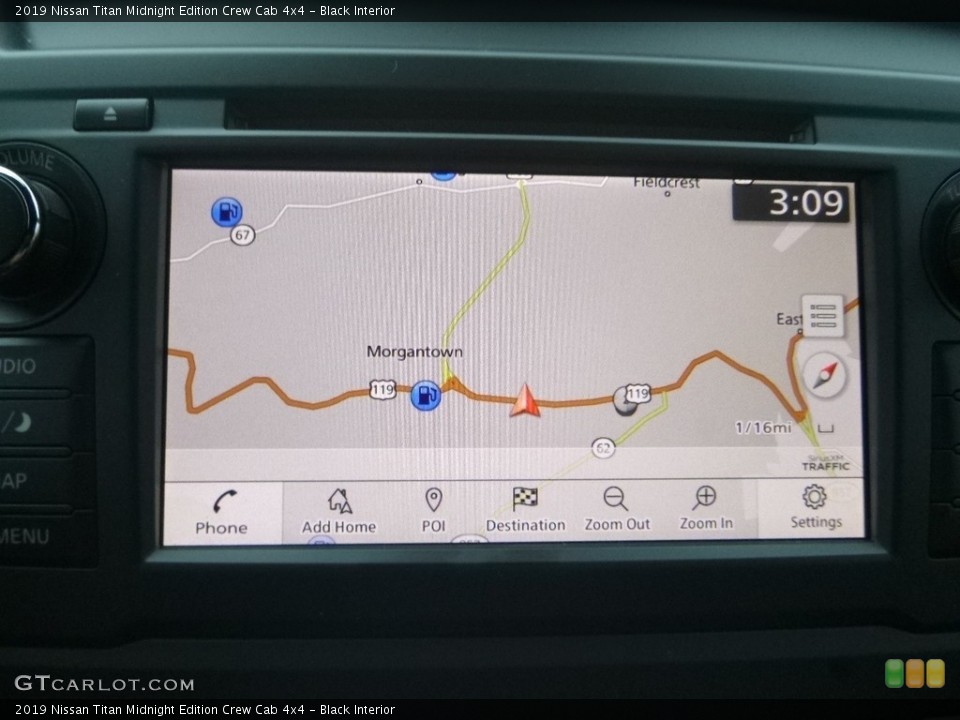 Black Interior Navigation for the 2019 Nissan Titan Midnight Edition Crew Cab 4x4 #130533793