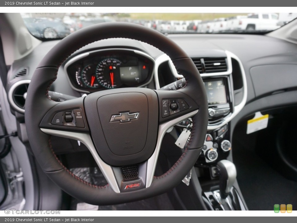 Jet Black Interior Steering Wheel for the 2019 Chevrolet Sonic LT Sedan #130535002