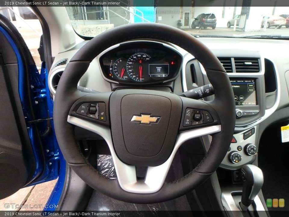 Jet Black/­Dark Titanium Interior Steering Wheel for the 2019 Chevrolet Sonic LT Sedan #130538374
