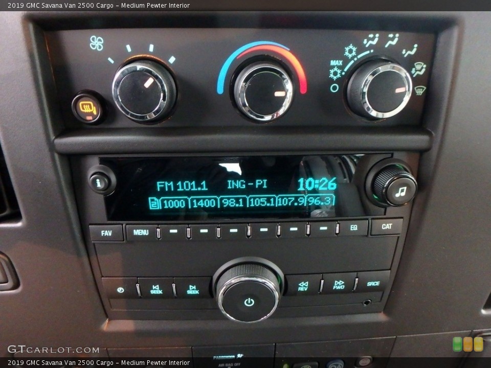 Medium Pewter Interior Controls for the 2019 GMC Savana Van 2500 Cargo #130542910