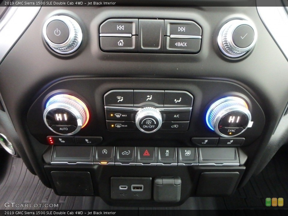 Jet Black Interior Controls for the 2019 GMC Sierra 1500 SLE Double Cab 4WD #130543087