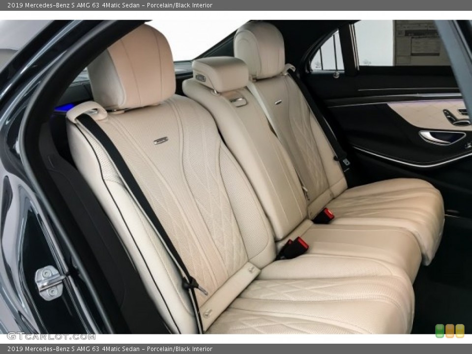 Porcelain/Black Interior Rear Seat for the 2019 Mercedes-Benz S AMG 63 4Matic Sedan #130554518