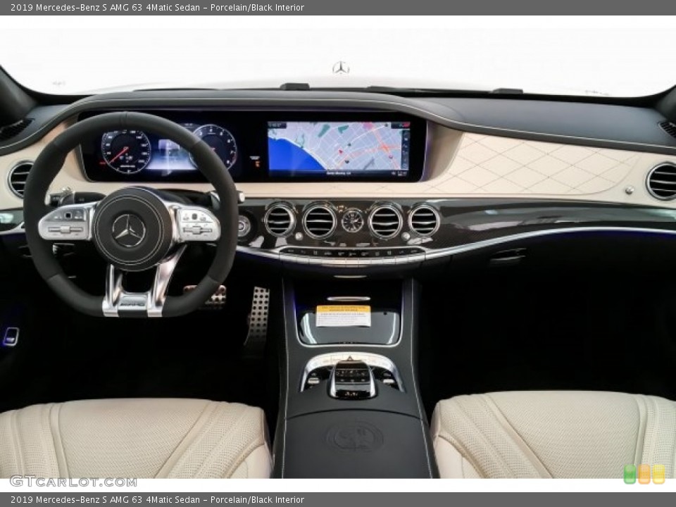 Porcelain/Black Interior Dashboard for the 2019 Mercedes-Benz S AMG 63 4Matic Sedan #130554617