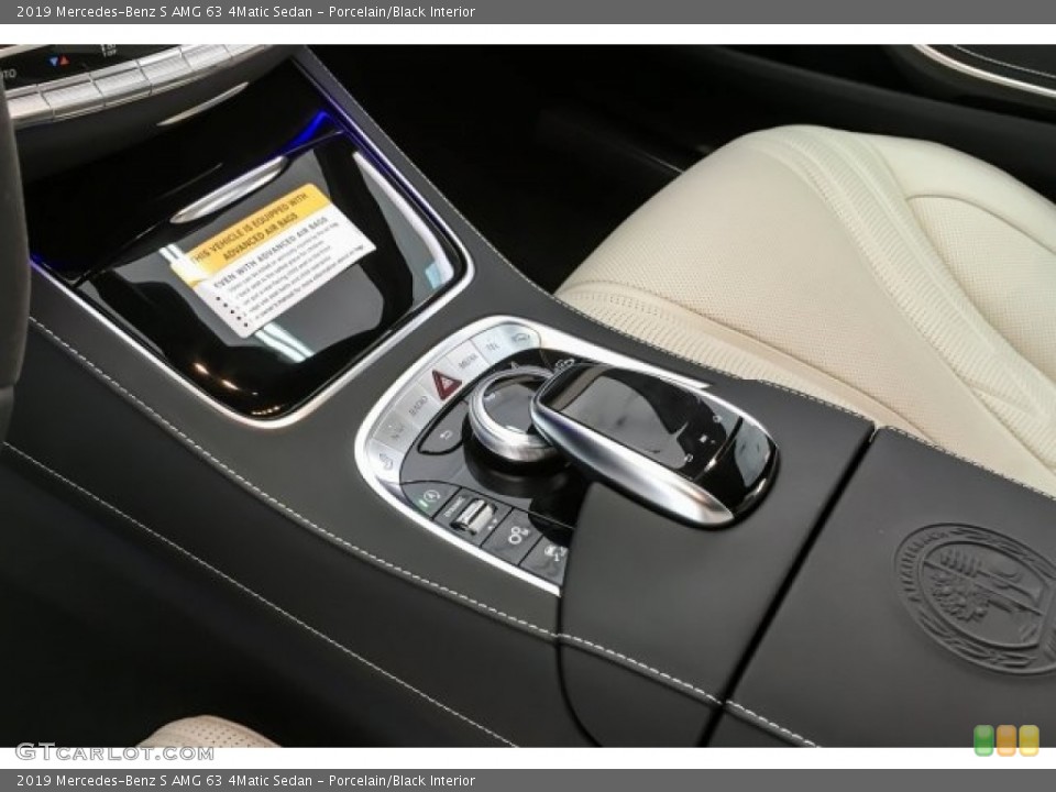 Porcelain/Black Interior Controls for the 2019 Mercedes-Benz S AMG 63 4Matic Sedan #130554746
