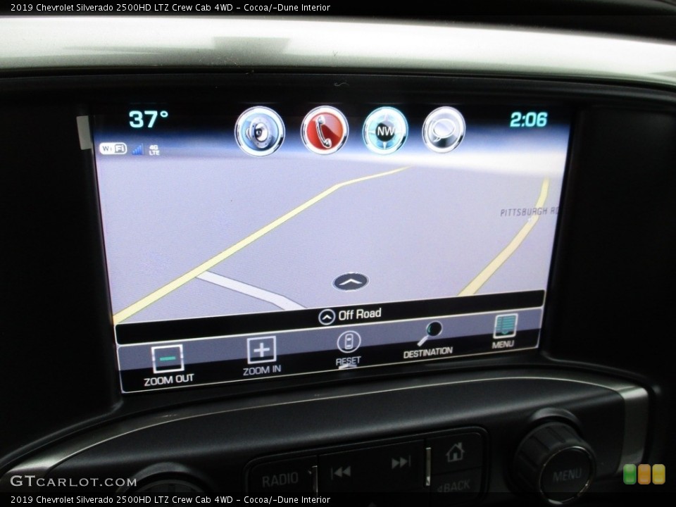 Cocoa/­Dune Interior Navigation for the 2019 Chevrolet Silverado 2500HD LTZ Crew Cab 4WD #130558892