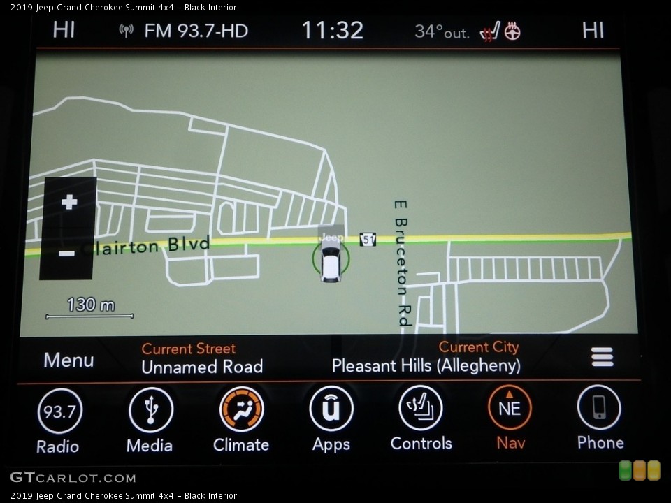 Black Interior Navigation for the 2019 Jeep Grand Cherokee Summit 4x4 #130562135
