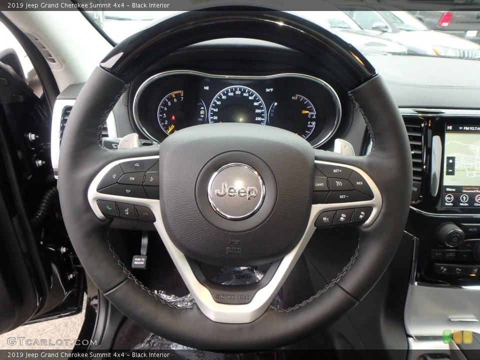 Black Interior Steering Wheel for the 2019 Jeep Grand Cherokee Summit 4x4 #130562189