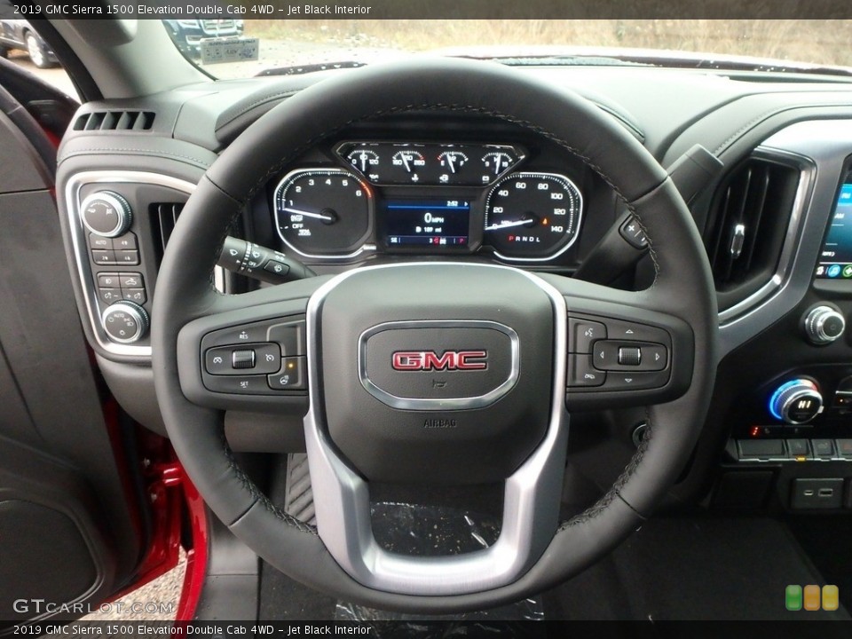 Jet Black Interior Steering Wheel for the 2019 GMC Sierra 1500 Elevation Double Cab 4WD #130569861