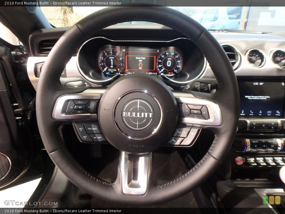 Ebony/Recaro Leather Trimmed Interior Steering Wheel for the 2019 Ford Mustang Bullitt #130578894