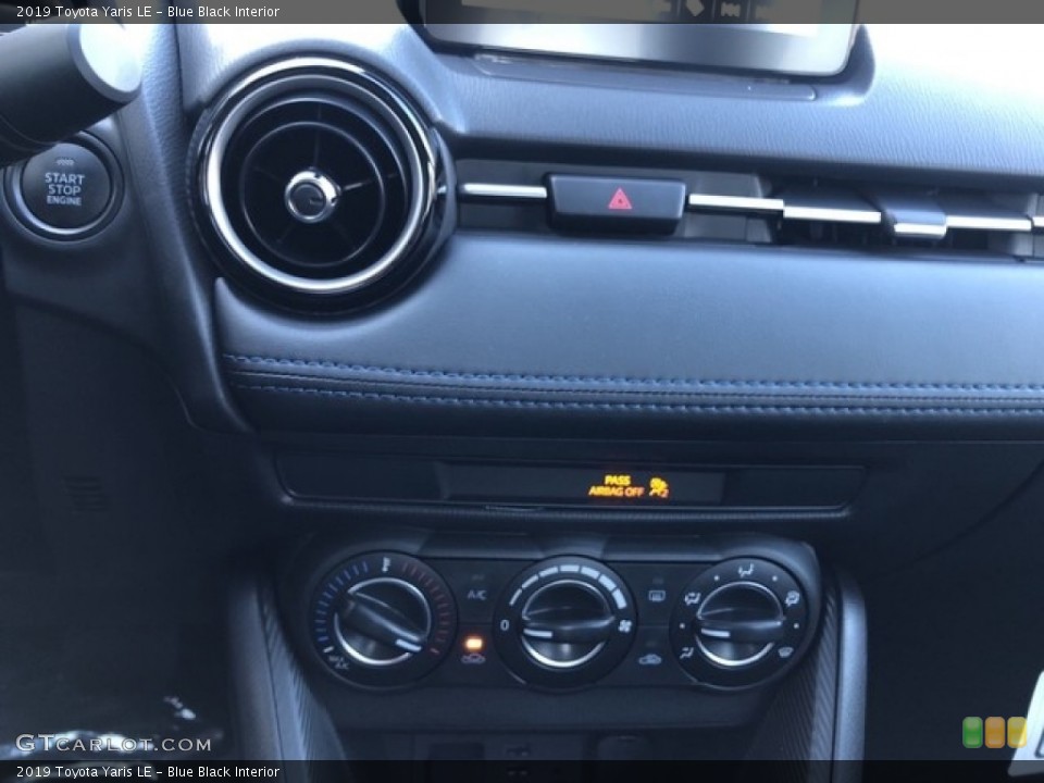 Blue Black Interior Controls for the 2019 Toyota Yaris LE #130581499