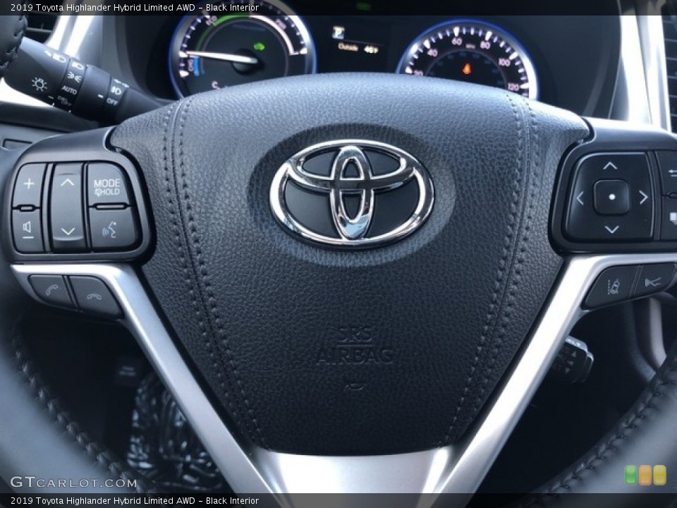 Black Interior Steering Wheel for the 2019 Toyota Highlander Hybrid Limited AWD #130583232